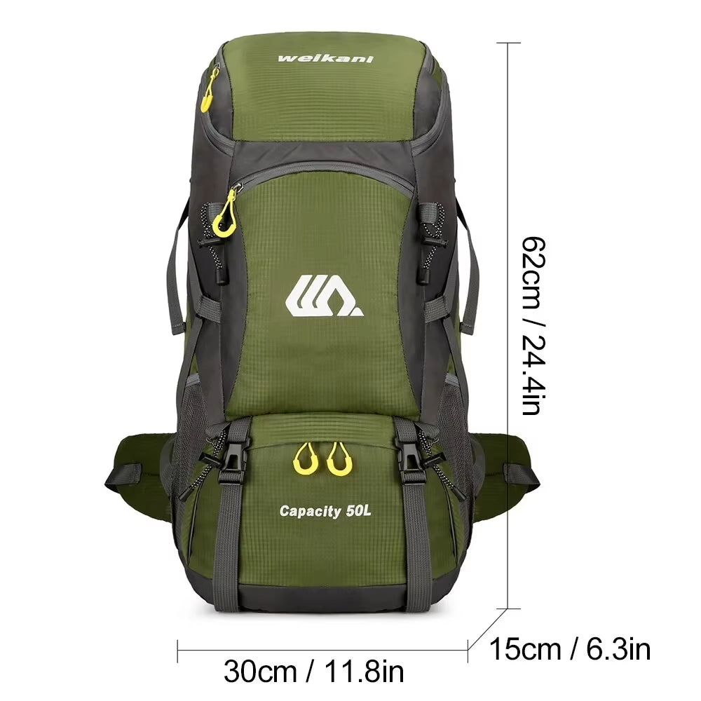 Classic Multifunctional Hiking Backpack Men Outdoor Sport Travel Backpack Bag Women 50L High Capacity Hiking Climbing Backpack